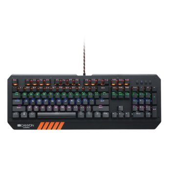 Клавиатура Canyon CND-SKB6, механична, подсветка, програмируеми бутони, черна, USB image