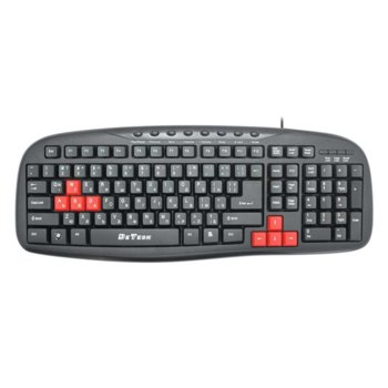 Клавиатура DeTech DE6089, мултимедийна, черна, USB, кирилизирана | JAR Computers Клавиатура DeTech DE6089