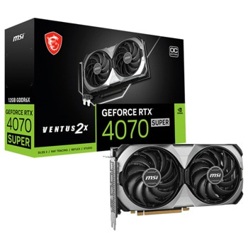 Видео карта Nvidia GF RTX 4070 Super, 12GB, MSI Ventus 2X OC, PCI-E 4.0, GDDR6X, 192-bit, DisplayPort, HDMI | JAR Computers MSI GeForce RTX 4070 Super VENTUS 2X OC