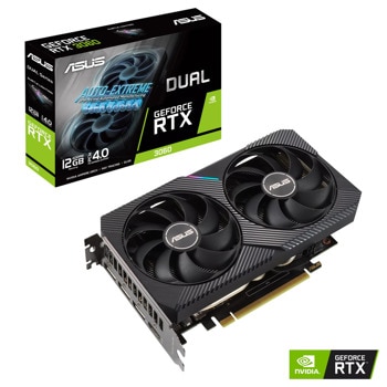 Видео карта Nvidia GeForce RTX 3060, 12GB, Asus Dual GeForce RTX 3060 V2, PCI-E 4.0, GDDR6, 192-bit, DisplayPort, HDMI | JAR Computers ASUS Dual GeForce RTX 3060 V2