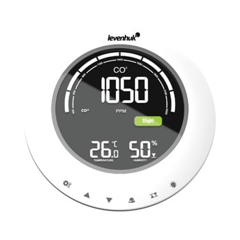 CO2 монитор Levenhuk Wezzer PLUS LP90, термометър, влагомер, бял | JAR Computers CO2 монитор Levenhuk Wezzer PLUS LP90