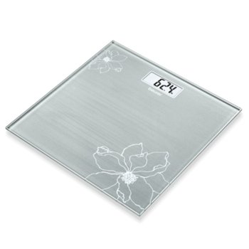Цифров кантар Beurer GS 10 Glass scale Gray, капацитет 180 кг, LCD дисплей, с включена батерия, сива | JAR Computers Beurer GS 10 Gray