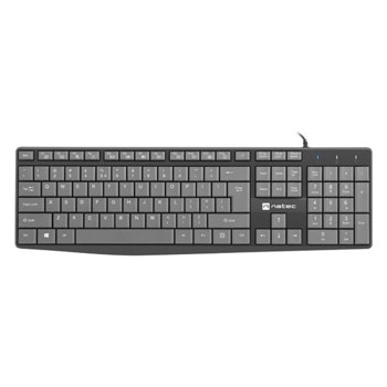 Клавиатура Natec Nautilus, нископрофилни клавиши, черно-сива, USB | JAR Computers Natec Nautilus NKL-1507