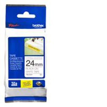 ЛЕНТА ЗА ЕТИКЕТНИ ПРИНТЕРИ BROTHER ТИП TZ - 8mm BLACK ON WHITE TAPE - P№: TZE-S241 | JAR Computers Brother TZ-S241 Tape Black on White, Strong Adhesi