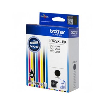 Касета ЗА BROTHER DCP-J100, DCP-J105, MFC-J200 Ink Cartridge High Yield for - Black - LC529XLBK - Заб.: 2400k. | JAR Computers Brother LC-529 XL Black Ink