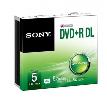 Sony 5 DVD+R DL 8.5GB Slim case (215min)