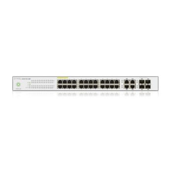 Суич ZyXEL NSW100-28P, 1000 Mbps, 24x 10/100/1000 PoE, 4x Gigabit combo (SFP/RJ-45) | JAR Computers ZyXEL NSW100-28P