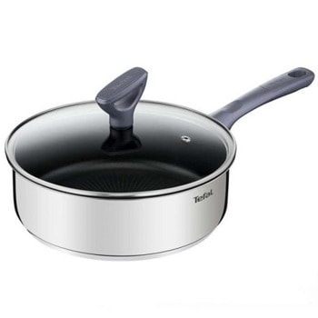 Тиган Tefal G7303255, неръждаема стомана, титаниево покритие, 24 см диаметър, капак, сребрист | JAR Computers Tefal G7303255