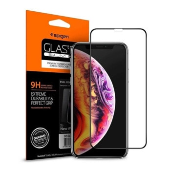 Протектор от закалено стъкло /Tempered Glass/ Spigen FC HD (063GL25234) за Apple iPhone 11 Pro/XS/X, 9H твърдост | JAR Computers Протектор Spigen FC HD 063GL25234