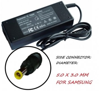 Захранване (заместител) за лаптопи Samsung 19V/4.74A/90W, 5.5мм х 3.0мм жак | JAR Computers Зарядно за лаптоп YDS90 за Samsung