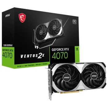 Видео карта nVidia GeForce RTX 4070, 12GB, MSI Ventus 2X OC, PCI-E 4.0, GDDR6X, 192-bit, DisplayPort, HDMI | JAR Computers Видео карта MSI GF RTX 4070 Ventus 2X OC