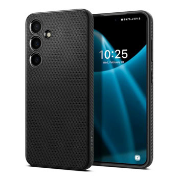Калъф за Samsung Galaxy S24+, термополиуретанов, Spigen Liquid Air Case, удароустойчив, черен | JAR Computers Spigen ACS07327