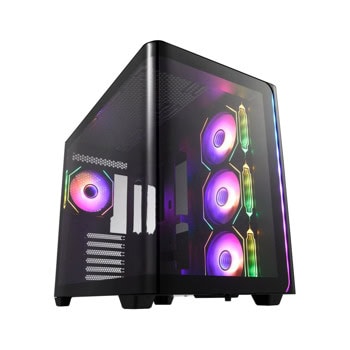 Кутия FSP M580, ATX/microATX/Mini-ITX, 2x USB 3.0, 4x ARGB 120mm вентилатора, с прозорец, черна, без захранване | JAR Computers FSP M580 Black POC0000254