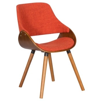 Трапезен стол Carmen 9973, до 120кг. макс. тегло, орех, дамаска/дърво, дървена база, оранжев image