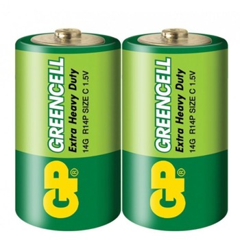 Батерия цинкова, GP, 14G-S2 Greencell, R14, 1.5V, 2бр | JAR Computers Цинк карбонова батерия GP 14G-S2 Greencell