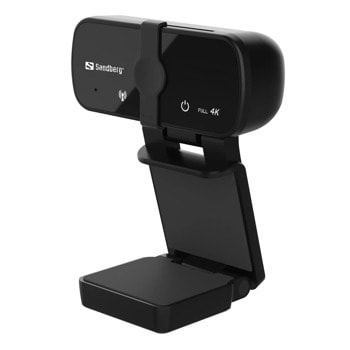 Уеб камера Sandberg USB Webcam Pro+ (133-98), микрофон, 3264x2448/30fps, автофокус и корекция на светлината, вградени всенасочени стерео микрофони, USB, черна image