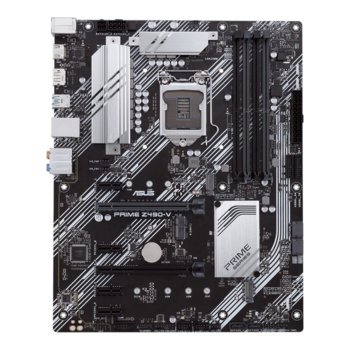 Дънна платка Asus PRIME Z490-V, Z490, LGA1200, DDR4, PCI-E 3.0(DP/HDMI)(CFX), 4x SATA 6Gb/s, 2x M.2, 2x USB 3.2 Gen2 Type-A, ATX | JAR Computers Asus PRIME-Z490-V