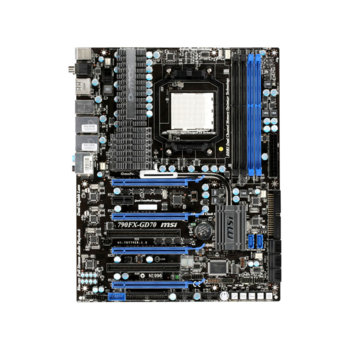Дънна платка MSI 790FX-GD70, AMD 790FX, AM3, DDR3, 4xPCI-E(CF), SB7.1, 2xLan1000, SATA RAID 0,1,5,10, eSATA, ATX, 3г. Гаранция | JAR Computers MSI 790FX-GD70