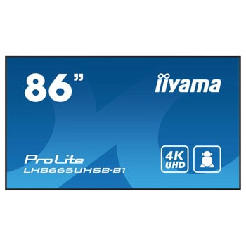 Публичен дисплей IIYAMA LH8665UHSB-B1, 86" (218.44 cm) 4K/UHD IPS LED дисплей, DisplayPort, HDMI, USB, RS232, Wi-Fi, LAN | JAR Computers IIYAMA LH8665UHSB-B1