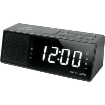 Радиочасовник MUSE M-172 BT, FM/PLL радио, часовник, двойна аларма, LCD дисплей с подсветка, Bluetooth, NFC, черно image