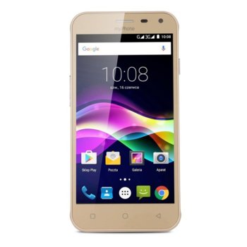 Смартфон myPhone Fun 5(златист), поддържа 2 sim карти, 5.0" (12.70 cm) FWVGA IPS дисплей, четириядрен Cortex-A7 1.3GHz, 1GB RAM, 8GB Flash памет(+microSD слот), 5.0 & 0.3 Mpix camera, Android, 218g | JAR Computers myPhone Fun 5 Gold