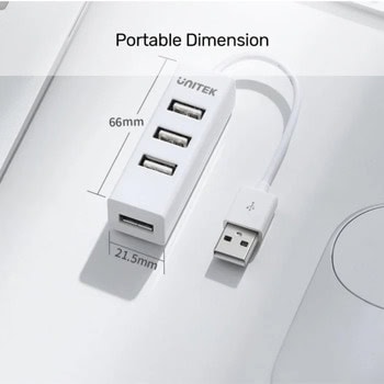 USB хъб Unitek Y-2146 бял