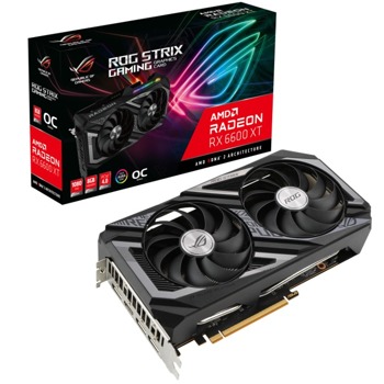 Видео карта AMD Radeon 6600XT, 8GB, Asus Strix OC (90YV0GN0-M0NA00), PCI-E 4.0, GDDR6, 128-bit, DisplayPort, HDMI | JAR Computers Asus ROG STRIX RX6600XT O8G 90YV0GN0-M0NA00