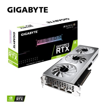Видео карта Nvidia GeForce RTX 3060, 12GB, Gigabyte GeForce RTX 3060 Vision OC rev. 2.0, PCI-E 4.0, GDDR6, 192-bit, DisplayPort, HDMI, LHR | JAR Computers Gigabyte RTX 3060 Vision OC 12GB rev, 2,0 (LHR)