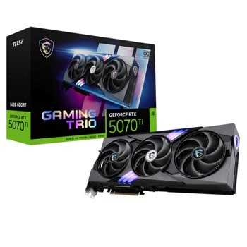 Видео карта Nvidia GF RTX 5070 Ti, 16GB, MSI GAMING TRIO OC PLUS, PCI-E 5.0, GDDR7, 256-bit, DisplayPort, HDMI | JAR Computers MSI GeForce RTX 5070 Ti 16G GAMING TRIO OC PLUS