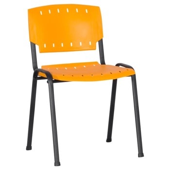 Посетителски стол Carmen Prizma, до 100кг, метал/полипропилен, прахово боядисан, оранжев image