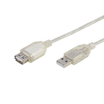 Кабел Vivanco 26794, USB A(м) към USB A(ж), 3m, прозрачен image