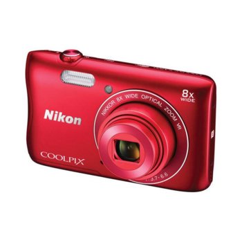 Nikon CoolPix S3700 (Red) + калъф + карта 8GB