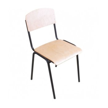 Посетителски стол Tina, дървен, метални крака, дърво-бежов | JAR Computers TINA