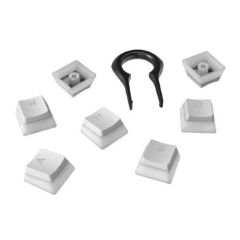 Капачки за механична клавиатура HyperX Pudding White Double Shot PBT Keycap Set upgrade kit (HXS-KBKC4), съвместими с всички механични клавиатури, комплект от 104 клавиша, бели image