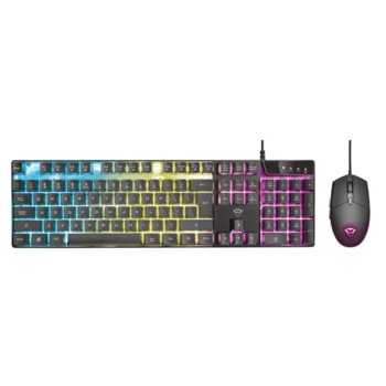 Комплект клавиатура и мишка Trust GXT 838 Azor, (3000 DPI), USB, RGB подсветка, черни | JAR Computers Trust GXT 838 Azor