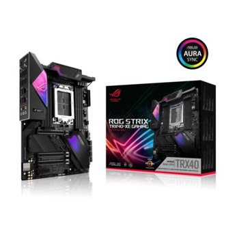Дънна платка Asus ROG Strix TRX40-XE Gaming, TRX40, sTRX4, DDR4, PCI-E 4.0, SLI&CFX, 8x SATA 6Gb/s, 3x M.2, 4x USB 3.2 Gen 2, ATX | JAR Computers Asus ROG Strix TRX40-XE Gaming