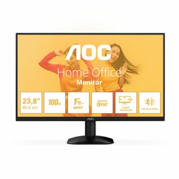 Монитор AOC 24B35HM2, 23.8" (60.45cm) VA панел, 100Hz, Full HD, 4ms, 4000:1, 300cd/m2, HDMI, VGA | JAR Computers AOC 24B35HM2