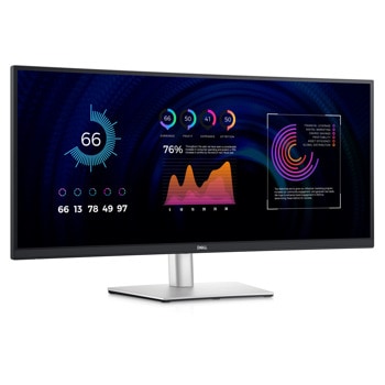 Монитор Dell P3424WE, 34" (86.36 cm) IPS панел, WQHD, 5ms, 300 cd/m2, DisplayPort, HDMI, USB-C | JAR Computers Dell P3424WE