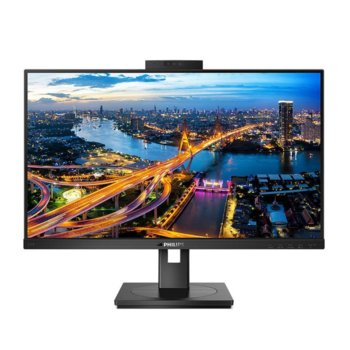 Монитор Philips 242B1H/00, 23.8" (60.45 cm) IPS панел, 75 Hz, Full HD, 4 ms, 50000000:1, 250 cd/m2, DisplayPort, HDMI, DVI-D, VGA, 3x USB 3.2, уеб камера | JAR Computers Philips 242B1H/00
