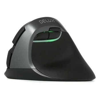 Мишка Delux M618 mini+G36UF, оптична (4000 dpi), безжична, Bluetooth, USB, черна, вертикална, RGB подсветка | JAR Computers DELUX M618 mini+G36UF