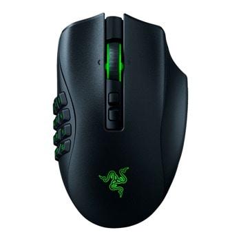 Мишка Razer Naga Pro (RZ01-03420100-R3G1), оптична (20 000dpi), безжична, Bluetooth, USB, 10/14/20 програмируеми бутона, RGB подсветка, до 150 часа живот на батерията, черна | JAR Computers Razer Naga Pro RZ01-03420100-R3G1