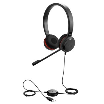 Слушалки Jabra Evolve 20 MS Stereo USB - Special Edition, микрофон, USB, Mute функция, черни | JAR Computers Jabra Evolve 20 MS Stereo USB - Special Edition
