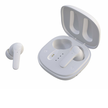 Слушалки Vcom TWS Bluetooth 5.1, безжични, микрофон, врема на работа до 3-4 часа, бели | JAR Computers vcom tws bluetooth 5.1 earphones white im0339-wh