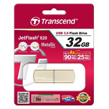 Transcend 32GB JETFLASH 820, USB 3.0, Gold
