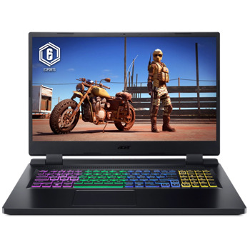 Лаптоп Acer Nitro 5 AN517-55-78PR (NH.QLFEX.00P), десетядрен Intel Core i7-12650H 2.3/4.7GHz, 17.3" (43.94cm) Full HD 144Hz Display & GF RTX 4060 8GB, (HDMI), 16GB DDR5, 1TB SSD NVMe, 3x USB 3.2 Type-A, 1x USB 3.2 Type-C, No OS | JAR Computers Acer Nitro 5 AN517-55-78PR NH.QLFEX.00P