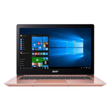 Лаптоп Acer Swift 3 SF314-52-52Y2 (NX.GQLEX.006)(розов/златист), четириядрен Kaby Lake R Intel Core i5-8250U 1.6/3.4GHz, 14" (35.56 cm) Full HD IPS Glare Display(HDMI), 8GB DDR4, 256GB SSD, 2x USB 3.0, Windows 10 Home, 1.6kg | JAR Computers Acer Swift 3 SF314-52-52Y2