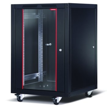 Комуникационен шкаф Formrack SLV-16U60100, 19", 16U, 600 x 1000 x 942, свободностоящ, товароносимост 600кг, 4 отвора за вентилатори, черен | JAR Computers Formrack SLV-16U60100
