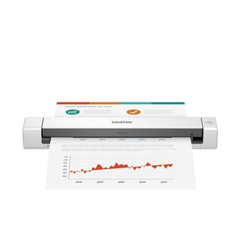 Преносим скенер Brother DS-640, 1200 x 1200 dpi, A4, двустранно сканиране, USB, бял | JAR Computers Brother DS-640 DS640TK1