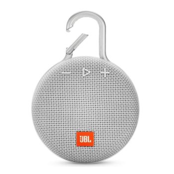Тонколона JBL Clip 3, 1.0, 3W RMS, безжична, 3.5mm jack/Bluetooth, бяла, микрофон, IPX7, до 10 часа работа | JAR Computers JBL CLIP 3 White JBLCLIP3WHT