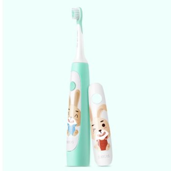 Ел. четка за зъби Xiaomi Soocas Sonic Electric Toothbrush for Kids, за деца, 2 скорости, 800mAh батерия, зелено-бяла | JAR Computers Xiaomi Soocas Sonic Electric Toothbrush for Kids